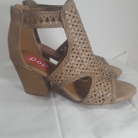 POP GUAPO Sand Open Toe Ankle Fashion Size 10 M - Picture 5 of 9